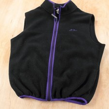 LL BEAN fleece full zip vest KIDS YOUTH LARGE vtg 80s 90s usa made outdoor ski