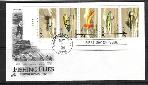 USA SC # 2549a Fishing Flies FDC . Artcraft Cachet