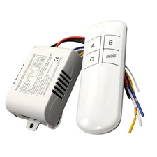 RF Remote Control Switch 3 Way ON/OFF 220V 315MHz Wireless Receiver Lamp Light