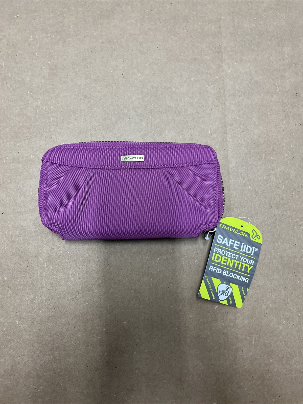 Travelon Wallet RFID Blocking Zip Around Wallet Pink With Wristlet Strap - New