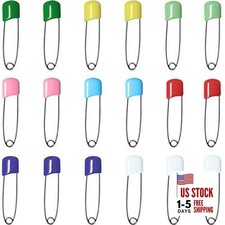 50 Pcs Diaper Pins, Plastic Head Safety Pin with Safe Locking Closures