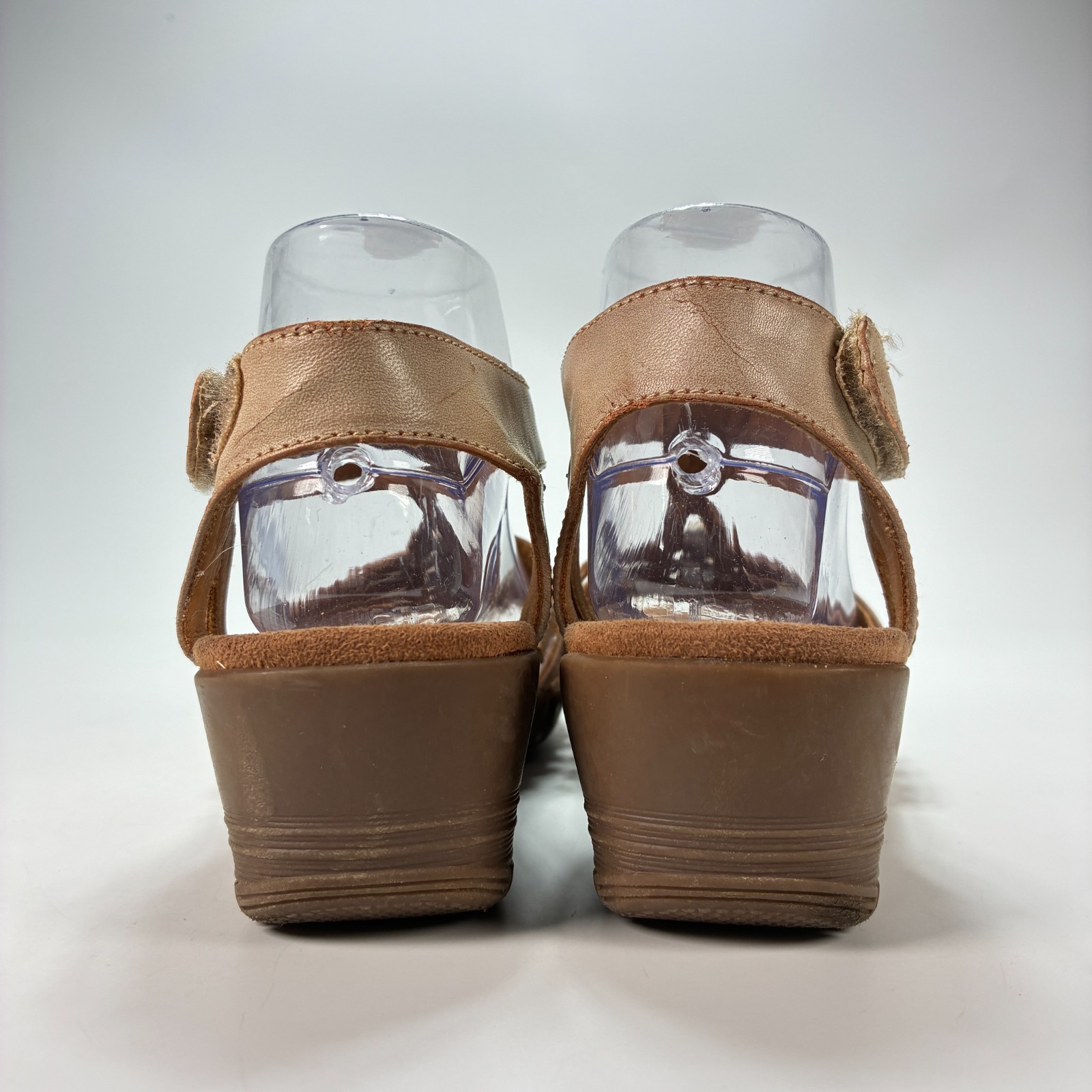 Baretraps Hermine Caramel Brown Braided T-Strap Wedge Sandals Women’s Size 8M