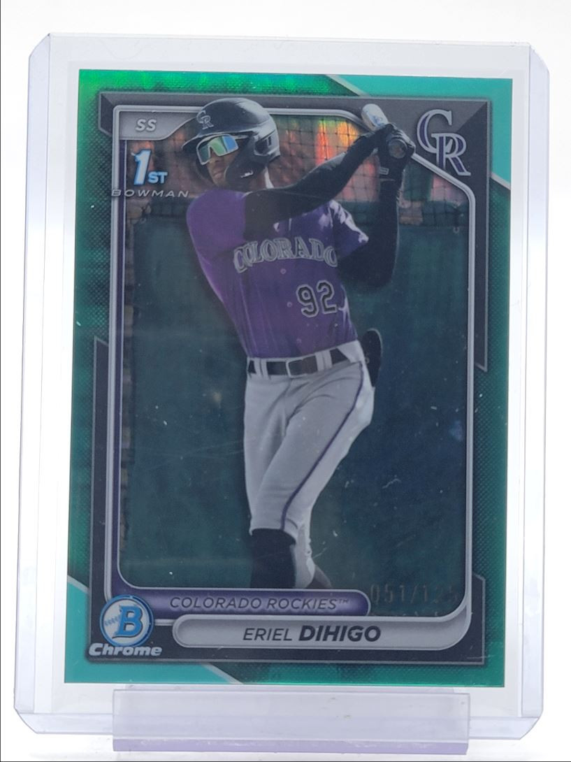 ERIEL DIHIGO 2024 BOWMAN CHROME 1ST AQUA REFRACTOR ROCKIES /125 Q0165