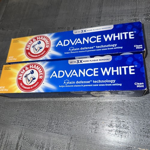 🔥2 PACK Arm & Hammer Advance White Clean Mint Toothpaste 6 oz Each EXP 10/2026