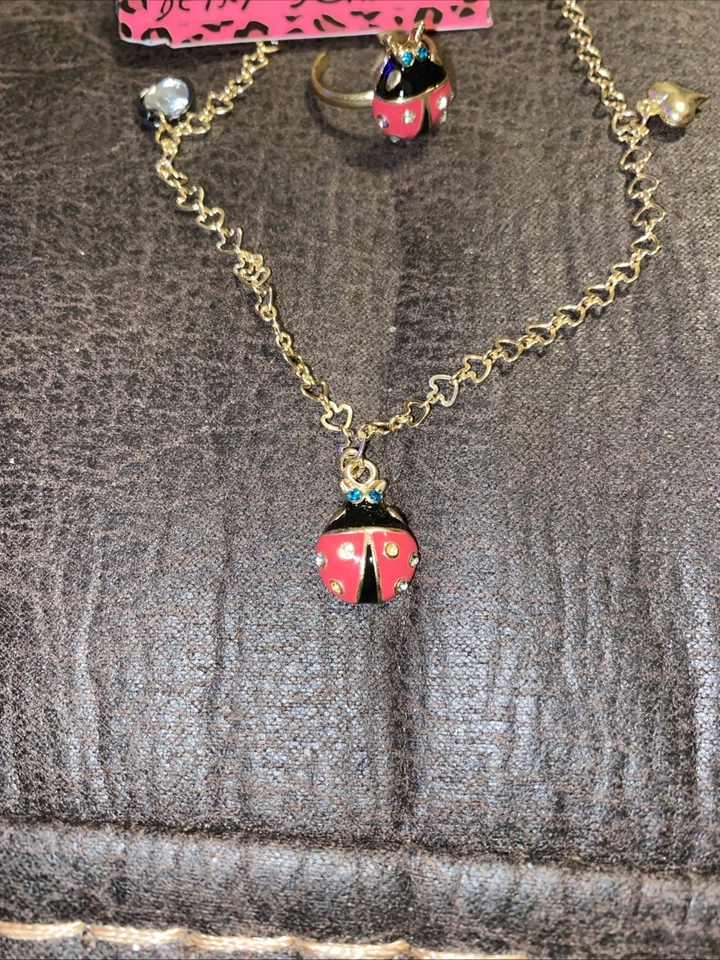 Pulsera de tobillo Betsey Johnson Lady Bug con anillo de dedo del pie Ladybug a juego retirado Foto 2 de 4