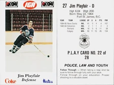 1985-86 Nova Scotia Oilers (AHL) Hockey Card #22 Jim Playfair