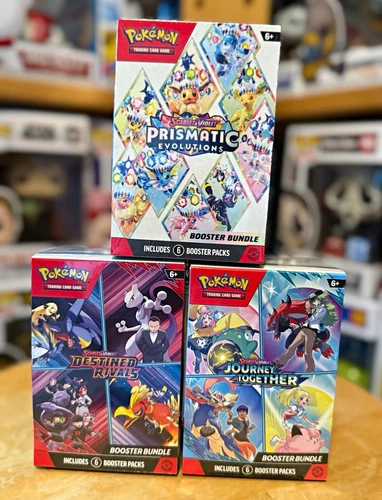 3x- Pokemon Booster Bundle Prismatic Evolutions Destined Rivals Journey Together
