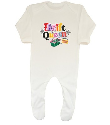 Thrift Queen Discount Bargain Shopping Baby Grow Sleepsuit Gift