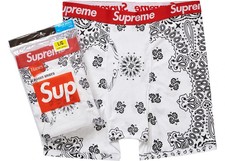 Size XL - Supreme Hanes Bandana Boxer Briefs 2 Pack White