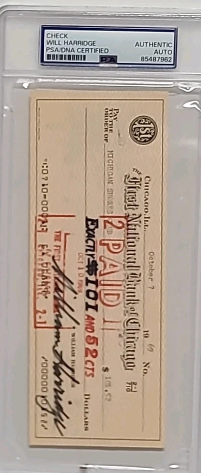 Losa firmada por William Harridge PSA/DNA cheque autografiado D.1971 AL Baseball Pres. Foto 4 de 4