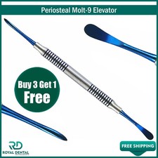 Periosteal Elevator Molt  9 Blue Titanium Coated Double Ended Dental German Gr