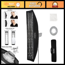 Portable 12x47" Softbox with Honeycomb Grid  Bowens Mount for Studio Photograph