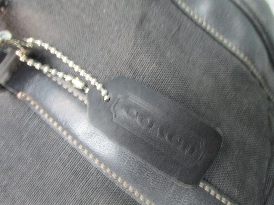 Cartera Coach Bonnie Legacy DE COLECCIÓN Bolso Negro Lino y Cuero 9435 * Foto 2 de 4