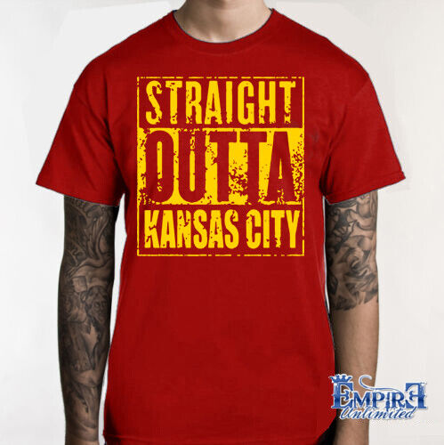 Straight outta Kansas City T-shirt Chiefs Shirt 816 koszulka KC a80 - Zdjęcie 1 z 2