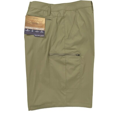 Weatherproof Vintage Mens size 40 Packable Hybrid Trail Short Khaki Beige  NEW