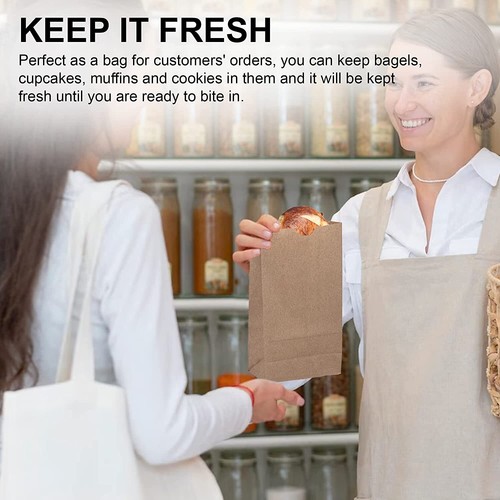 MT Products Extra Small Brown Paper Bags - 2 lb Paper Lunch Bags - Pack of 200 - Picture 6 of 9