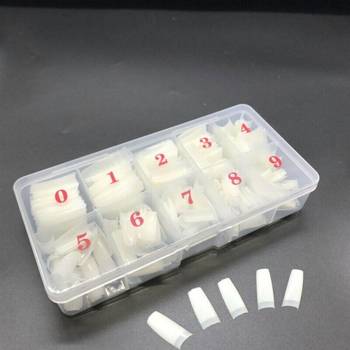 500Pcs/Box Natural French Acrylic False Nail Tips Art 10 Different Sizes DIY UK - Picture 3 of 13