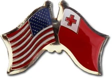 Wholesale Pack of 6 USA American Tonga Friendship Flag Bike Hat Cap lapel Pin 