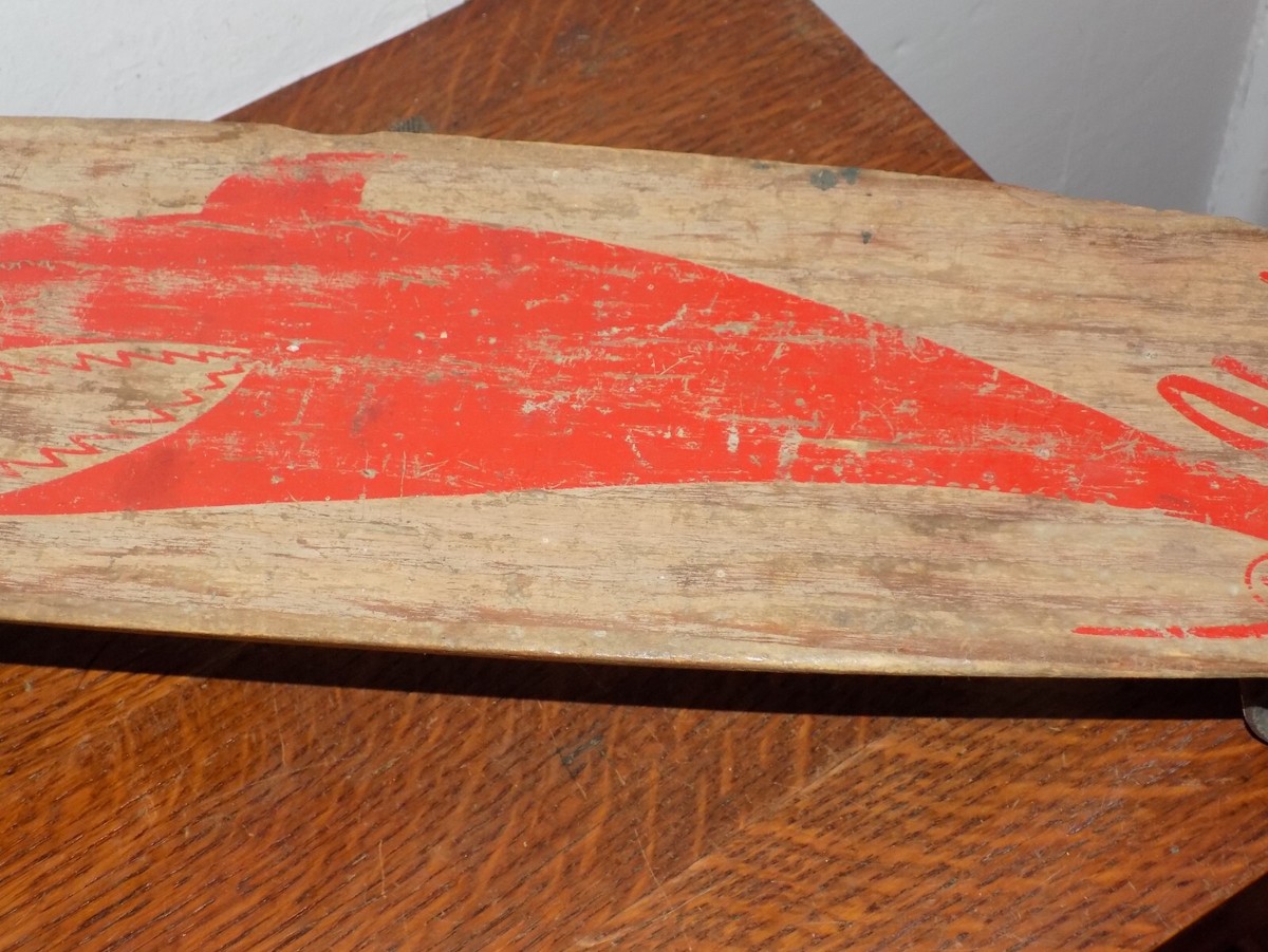 Vintage Shark Wooden Skateboard By Nash with Metal Wheels | eBay