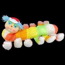 KO? 12” Gloworm Caterpillar In Hat Plush Vinyl Rubber Head - Vintage - USED
