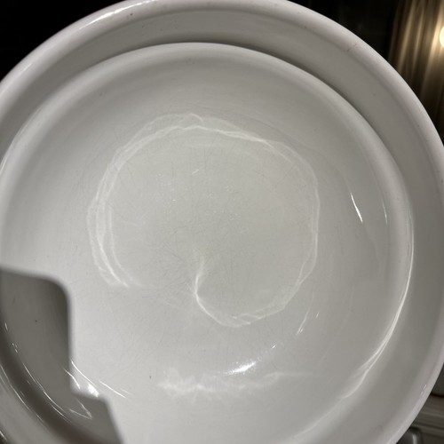 WILLIAMS SONOMA White Blue Green Set of 3 Nesting Bowls Heavy Ceramic & Clay (?) - Picture 9 of 10