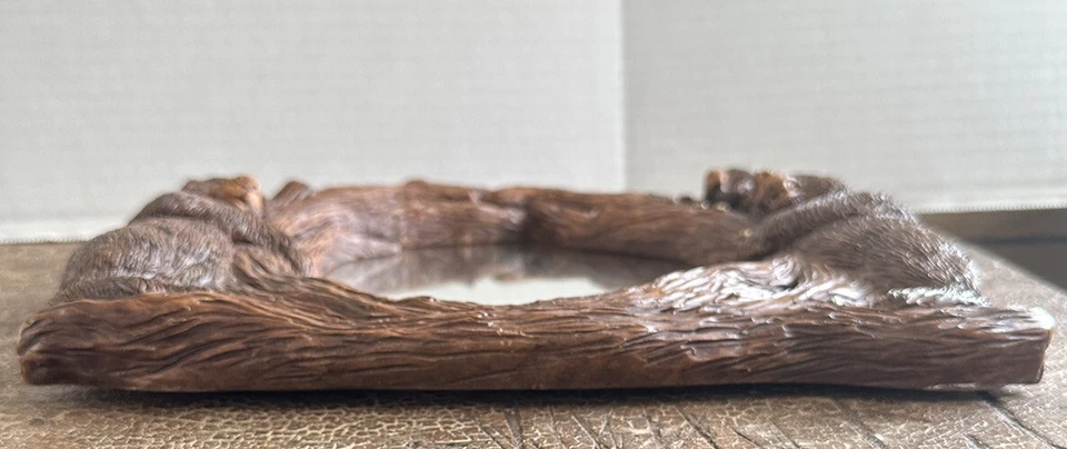 Rustic Wall Mirror With Bears Bees Log Cabin Mirror Resin Wood Looking - Image 4 of 4