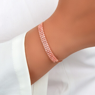 Full Rhinestone Chain Adjustable Bracelet Luxurious Engagement Gift Jewellery