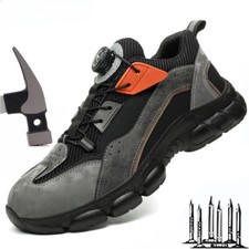 Rotary Buckle Men Protective Sneakers Puncture-Proof Anti-smash Steel Toe Shoes