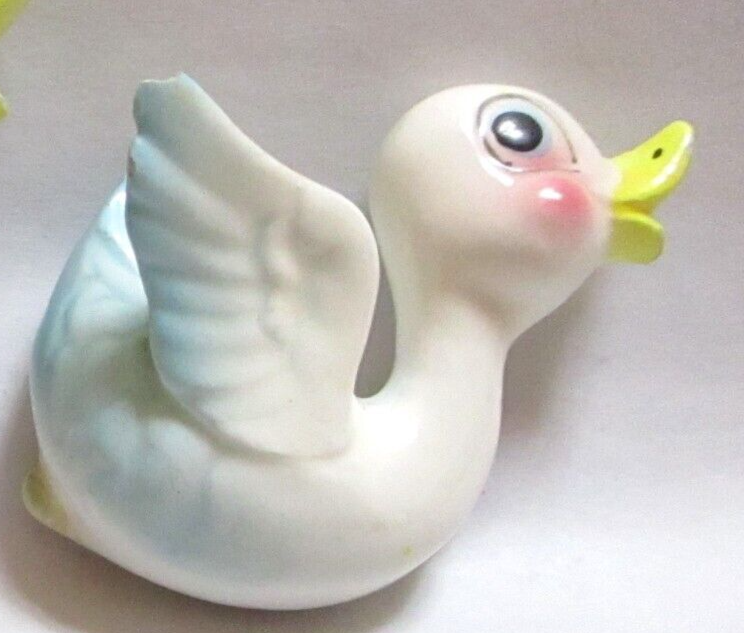 VINTAGE ANTHROPOMORPHIC SWAN FAMILY WALL HANGINGS, 2 PC, MID CENTURY