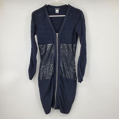 Venus Zip Up Bodycon Long Sleeve Dark Fairy Grunge Goth Women's Dress Small