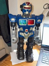 Vintage HAP-P-KID TOY 2005 Robot Lights Sounds TURBO FIGHTER  15" Tall