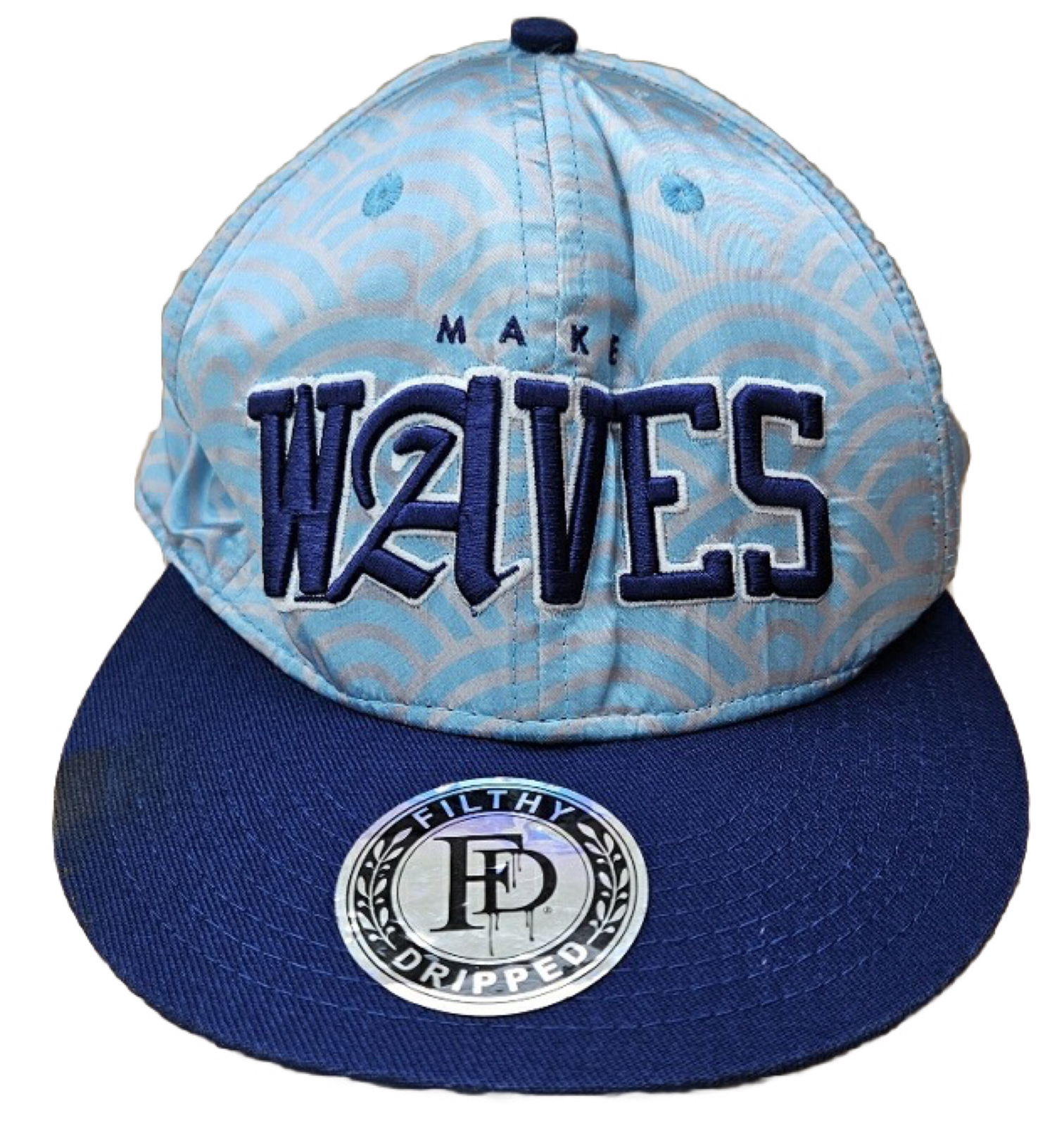 Make Waves Filthy Dripped Apt And Sew Snapback Hat Cap Acrylic/Wool