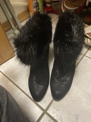 Stiefeletten Echt Fell Echt Leder Gr 40 Np 999  Sergio Rossi