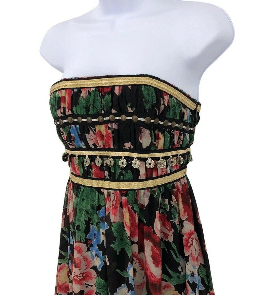 Maxi Vestido Pearl Georgina Chapman Para Mujer Talla 0 Botánico Floral Sin Tirantes Foto 2 de 4