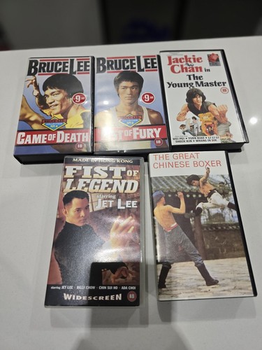 Job Lot 5 x VHS Video Tapes Martial Arts Bruce Lee Jackie Chinese Boxer
