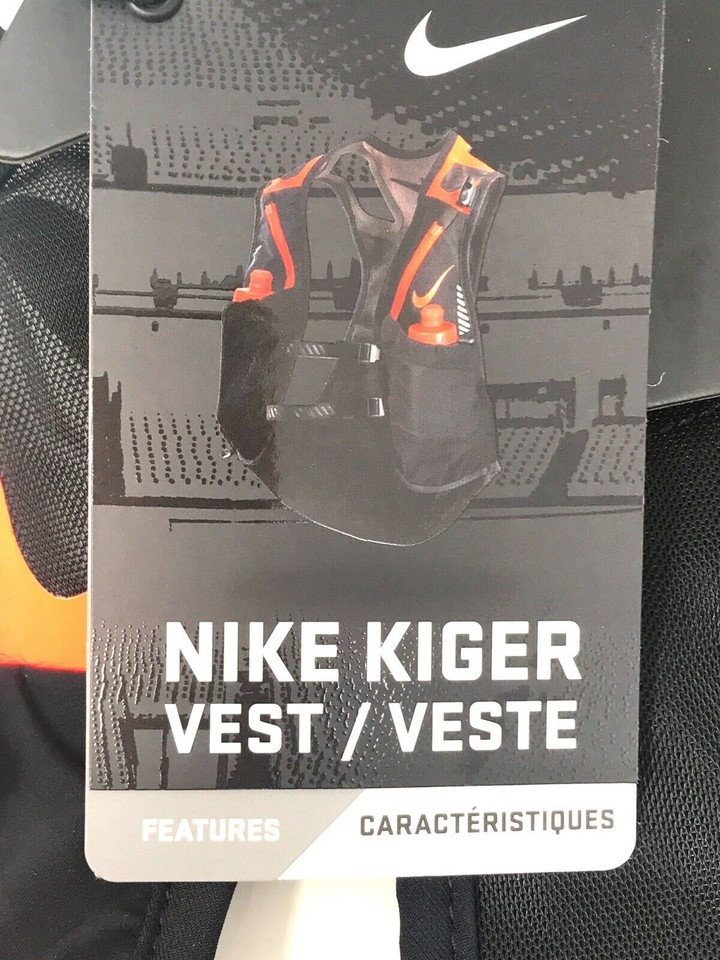 Nike Trail Kiger Vest Running Black, Orange Men Women Unisex Size Large
