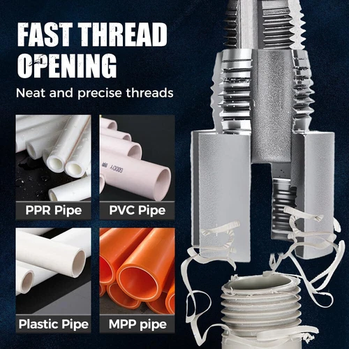 Integriertes Innen- & Außenrohrgewinde-Werkzeug, PVC Rohrgewindeschneider Kit USA - Bild 3 von 15