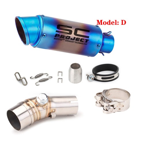 Exhaust Muffler Tips Mid Link Pipe System Motorcycle For Kawasaki ER6F ER6N Z650 - Picture 5 of 7
