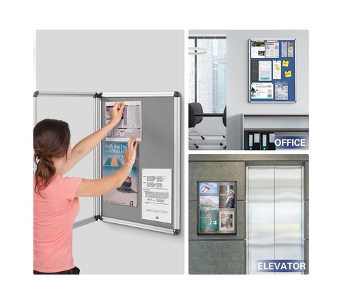SWANCROWN Pins Bulletin Board Enclosed Wall-Mounted Secure Display Board for ... - Picture 6 of 8