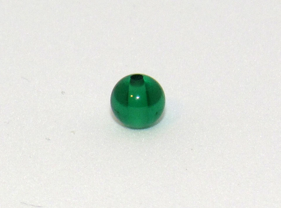 Green Sapphire Ball 6mm with 1mm Hole, Bead, Sphere, Corundum, Synthetic, Polish - Image 2 of 4