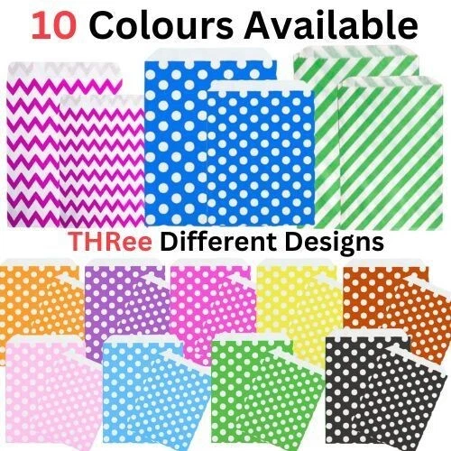 Candy Stripe Paper Bags Party Wedding Cake Sweet Treat Pick&Mix Gift Shop Bag