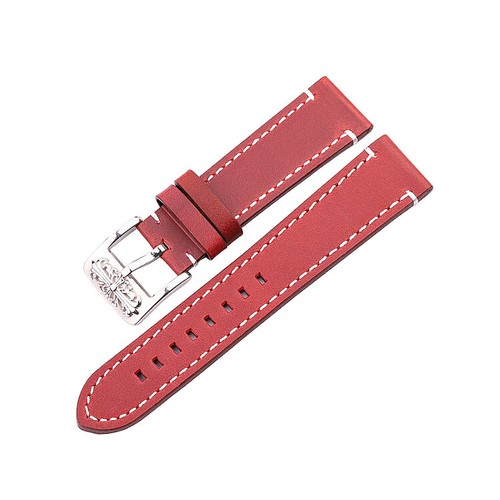 22mm Genuine Cowhide Leather Custom Buckle 7 Colors Thick Watch Strap/Watchband - Picture 13 of 15