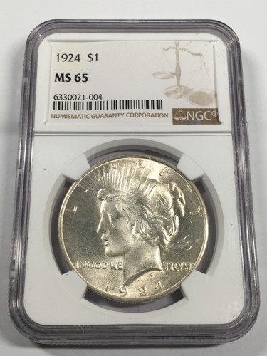 1924 PEACE SILVER DOLLAR NGC MS65 06EDA25
