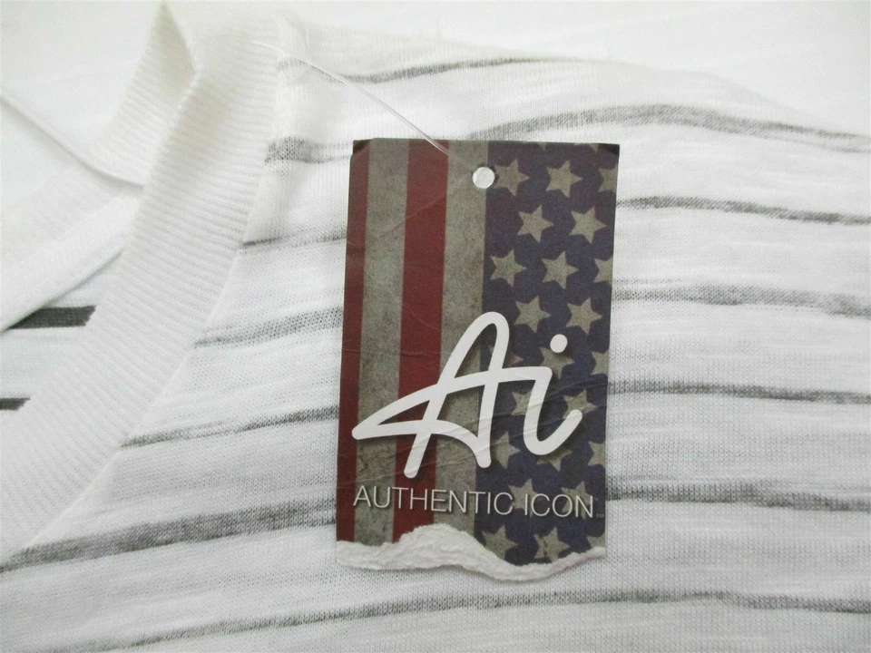 new AMERICAN IDOL Men's Size XXL Casual 100% Cotton White Striped Shirt - Image 3 of 4