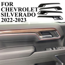 Cubierta de tazón de manija de puerta estilo fibra de carbono para Chevrolet Silverado (cabina doble)