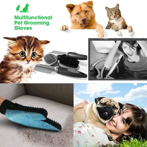 Pet Grooming Glove Brush Loose Hair Remover Fur Massage Removal Tool for Dog Cat - Picture 3 of 7