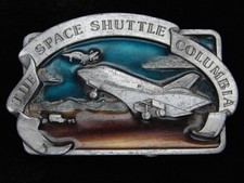 QG01136 NOS VINTAGE 1982 SPACE SHUTTLE COLUMBIA COMMEMORATIVE BELT BUCKLE
