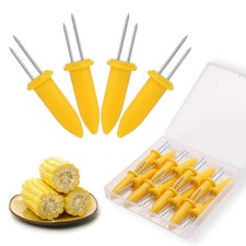 Corn Holders Set, 20PCS Stainless Steel Cob 20Pcs Holders, Yellow