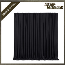 Black Photo Backdrop Curtains 10ft x 10ft Polyester Wedding Party Event