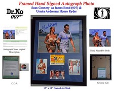 Sean Connery ,James Bond (007) & Ursula Andress, Honey Ryder w/ COA Not REPRINT!